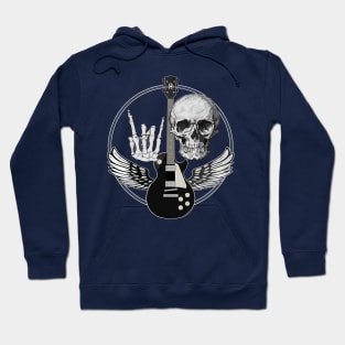 Rock & Roll Skull and guitar Hoodie